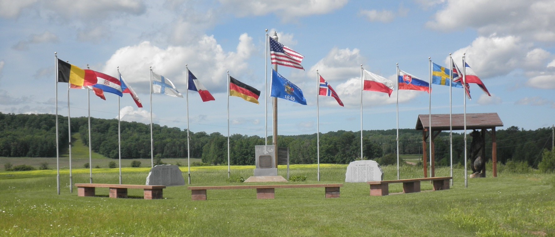 The Memorial Marker site on the grounds of the Pilsen Town Hall, Moquah, Wisconsin.